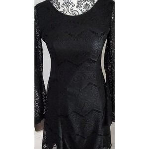 Black lace slightly above knee women's dress